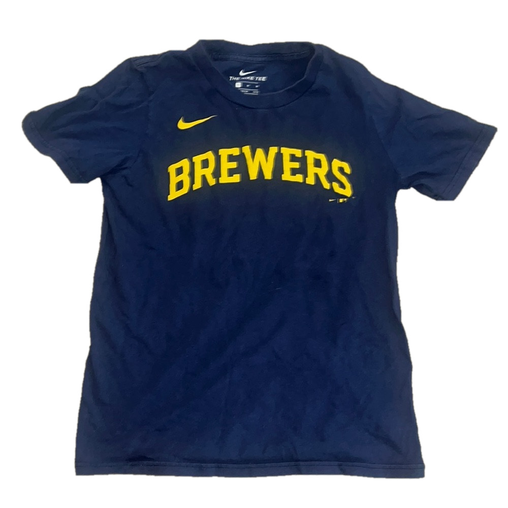 Nike Kids Brewers Navy Blue T-Shirt - Picture 1 of 3